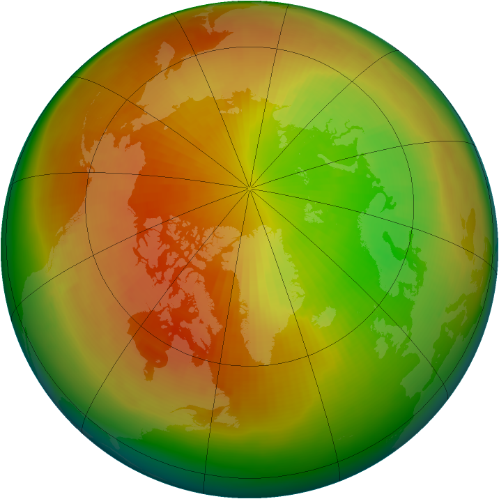 Arctic ozone map for March 2003